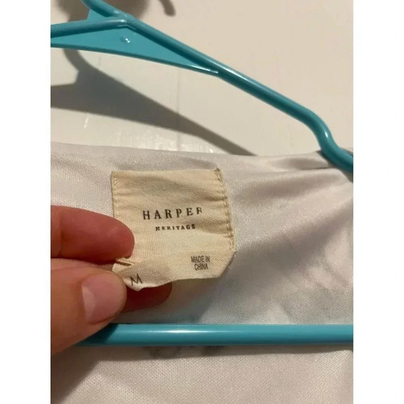 Harper Heritage Women’s Size Medium White Floral Dress - Picture 5 of 9